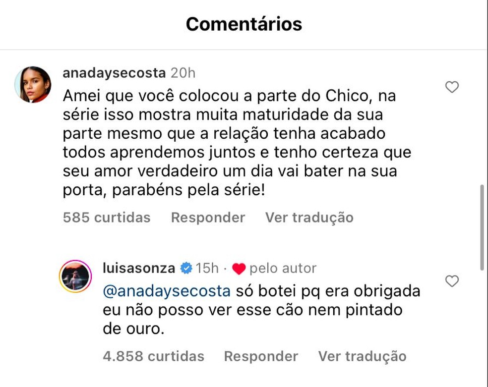 Coment&amp;aacute;rio de Lu&amp;iacute;sa Sonza &amp;mdash; Foto: Reprodu&amp;ccedil;&amp;atilde;o/Instagram