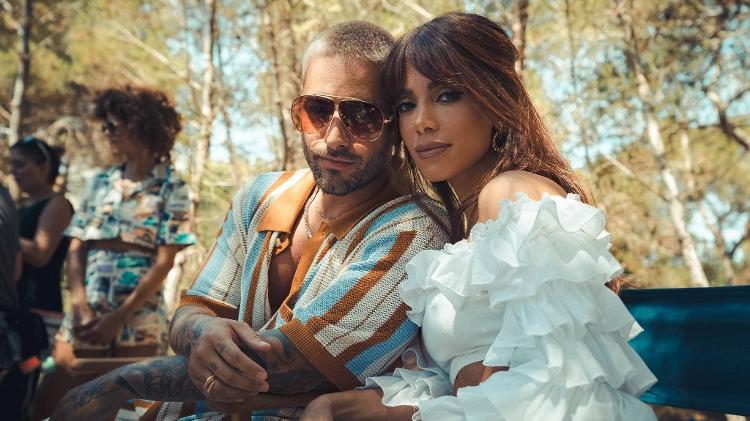 Anitta e Maluma na grava&amp;ccedil;&amp;atilde;o do clipe de 'El Que Espera'