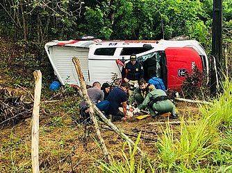 Ferido gravemente foi socorrido por Falcão I